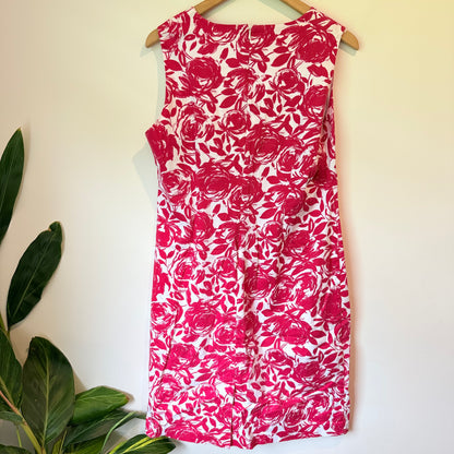 Artisan Size 10 Red Floral Sleeveless Dress