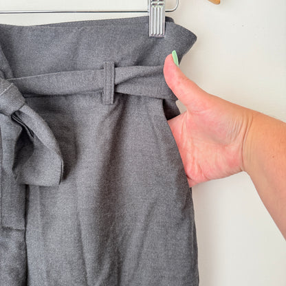 Liam (NZ Made) Size 10 Grey Belted Wool Trousers