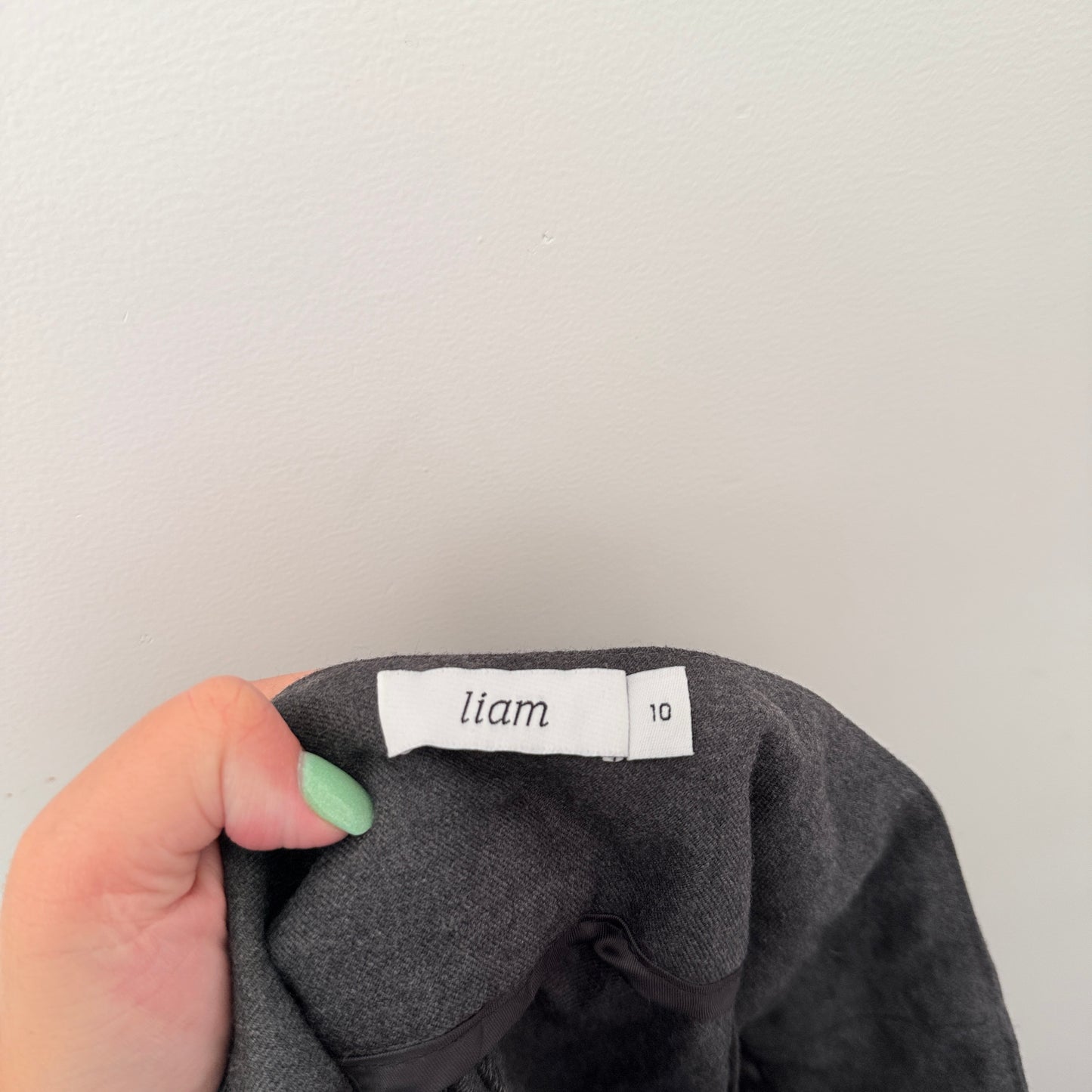 Liam (NZ Made) Size 10 Grey Belted Wool Trousers