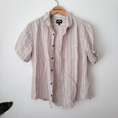 Billabong Size S Stripe Short Sleeve Button-Up Shirt