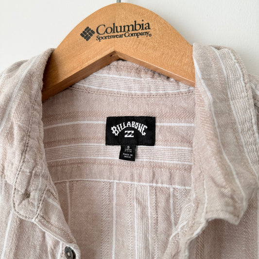 Billabong Size S Stripe Short Sleeve Button-Up Shirt