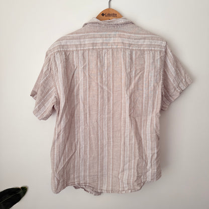 Billabong Size S Stripe Short Sleeve Button-Up Shirt