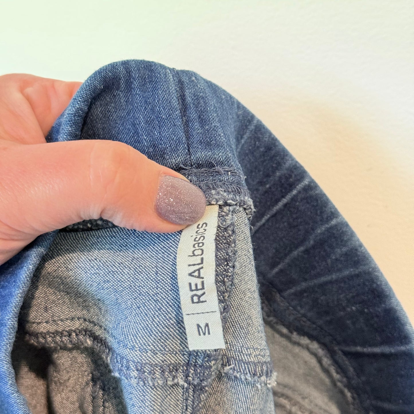 REAL Basics Size M Blue Denim Pencil Skirt