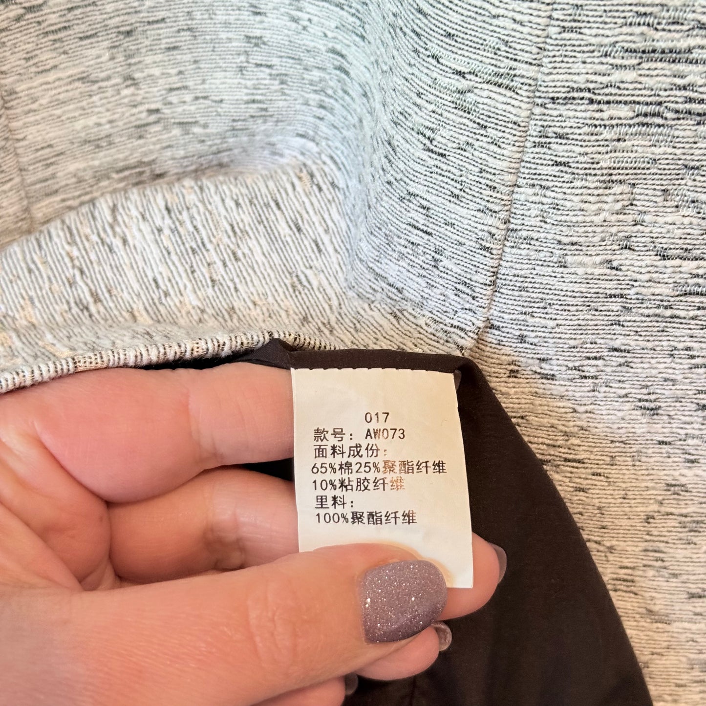 Ayuko Size M Grey & Black Color Block Double-Breasted Coat