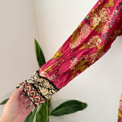 Brand Unknown Floral Printed Cotton Kurti | U/Arm to U/Arm 56cm