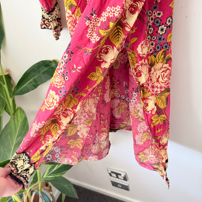 Brand Unknown Floral Printed Cotton Kurti | U/Arm to U/Arm 56cm