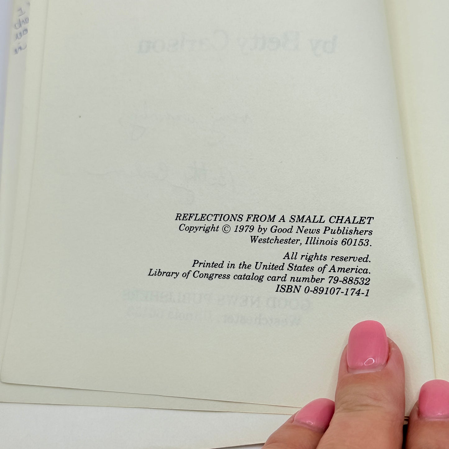 Reflections from a Small Chalet by Betty Carlson