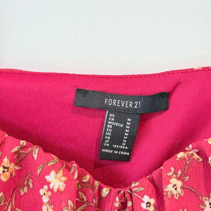 Forever 21 Size M Floral Off-Shoulder Smocked Mini Dress