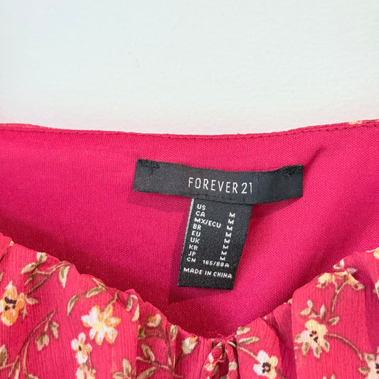 Forever 21 Size M Floral Off-Shoulder Smocked Mini Dress