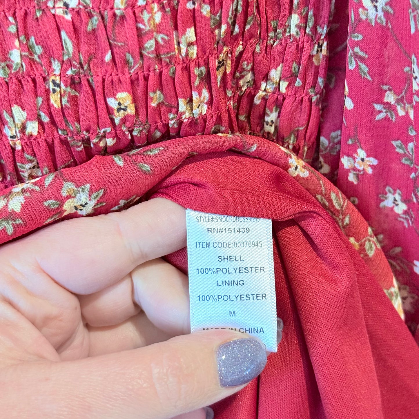 Forever 21 Size M Floral Off-Shoulder Smocked Mini Dress