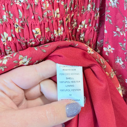 Forever 21 Size M Floral Off-Shoulder Smocked Mini Dress