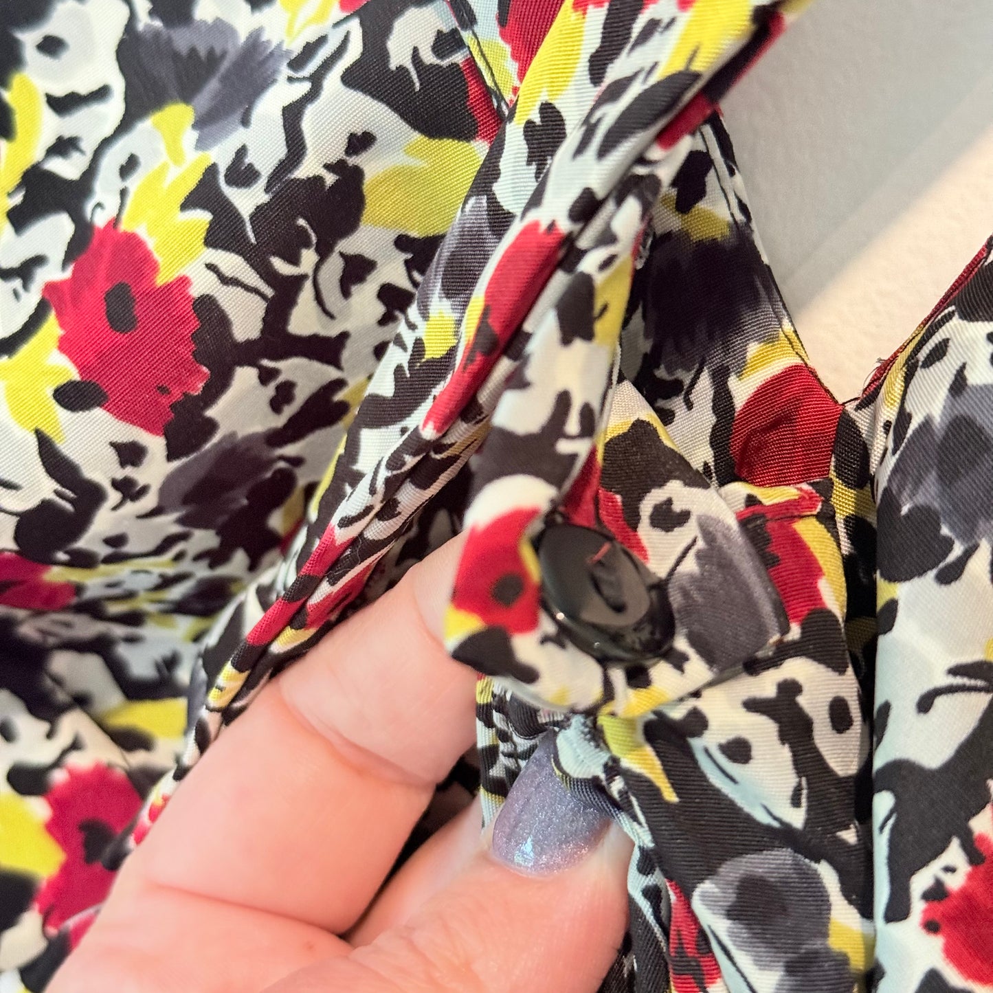 Karen Walker Size 10 Floral Deep V-Neck Mini Dress