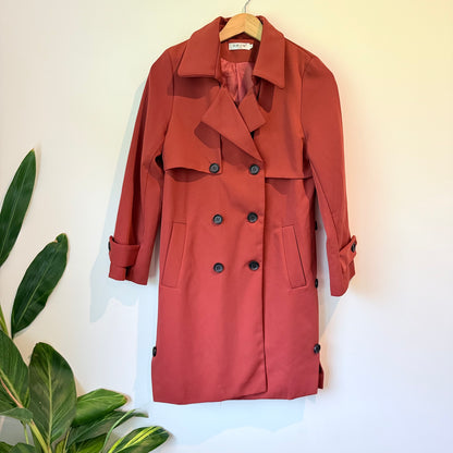 TJZW Size M Red Trench Coat