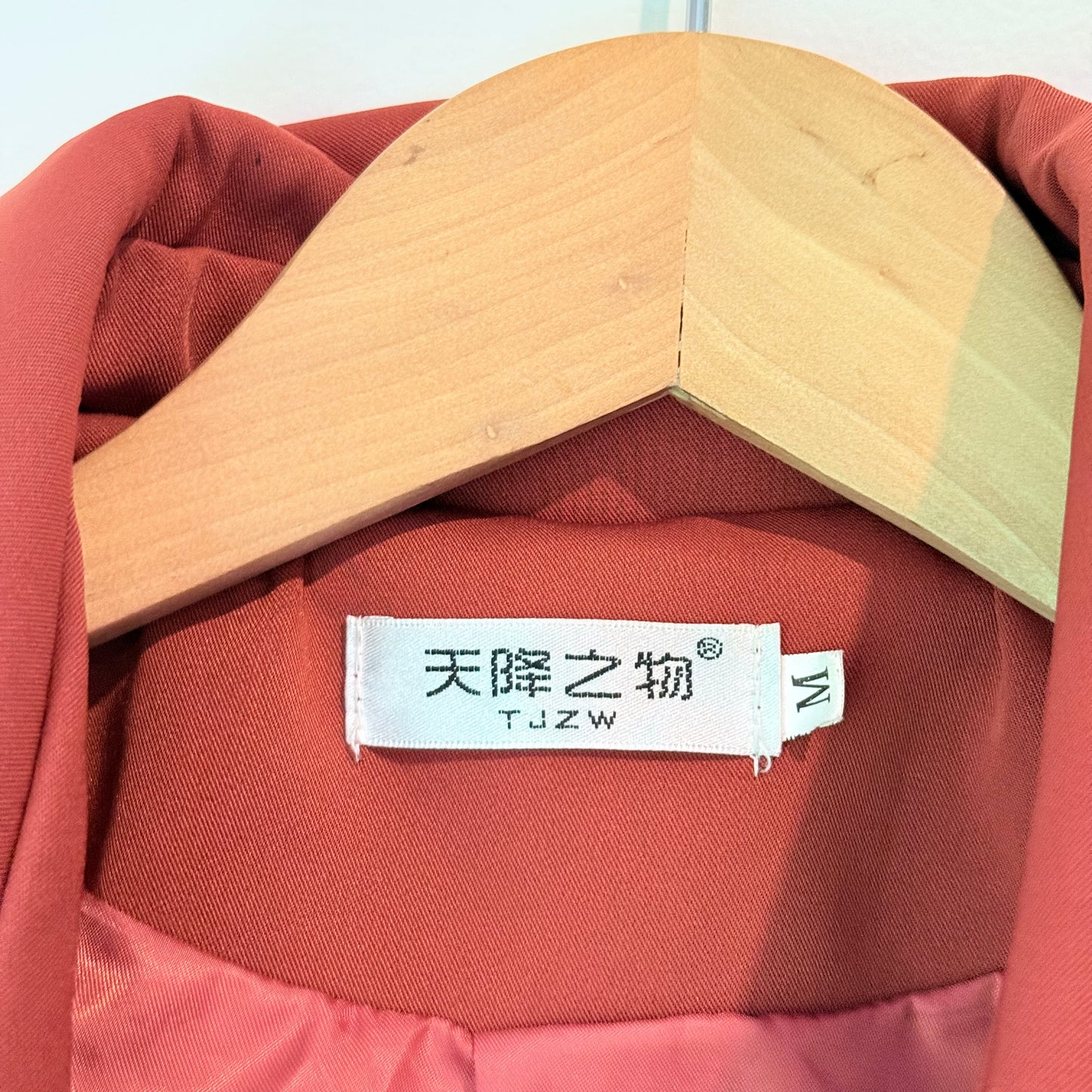 TJZW Size M Red Trench Coat