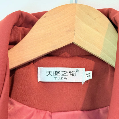 TJZW Size M Red Trench Coat