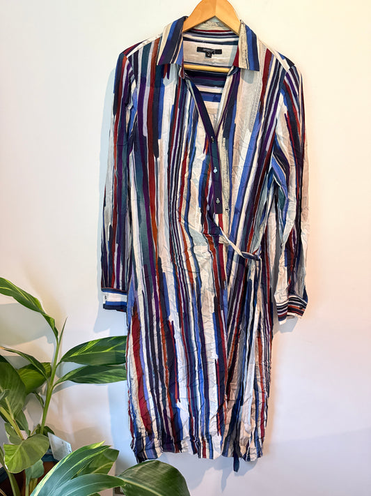 Pingpong Size 10 Colorful Long-Sleeved Shirt Dress