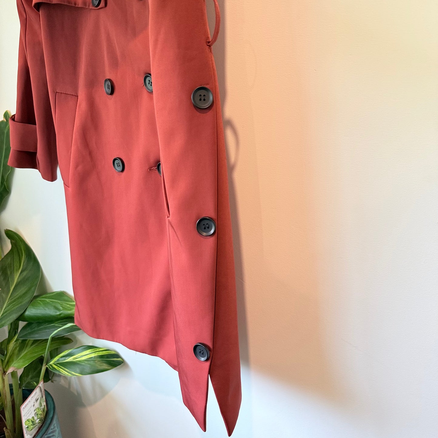 TJZW Size M Red Trench Coat