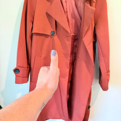 TJZW Size M Red Trench Coat