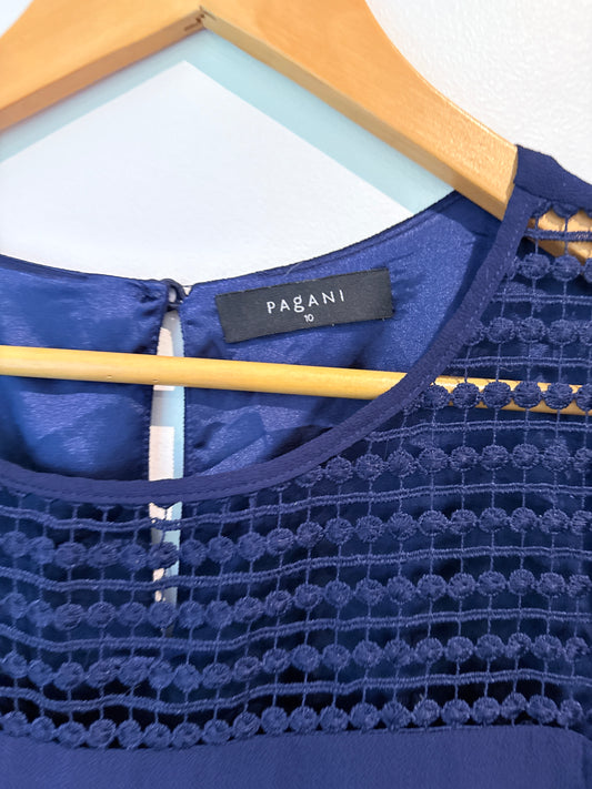 Pagani Size 10 Crochet Cap Sleeve Dress