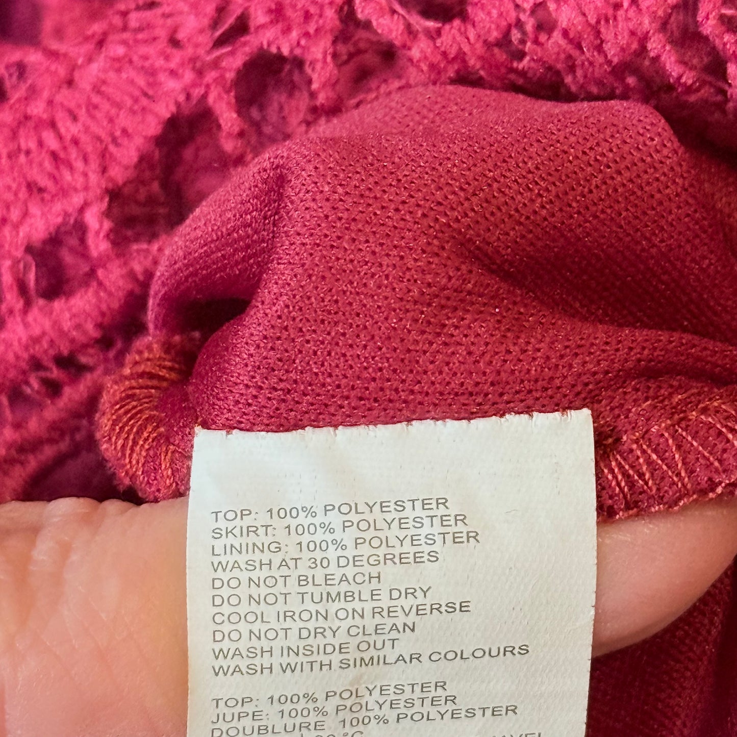 Boohoo Size 6 Pink Lace Dress