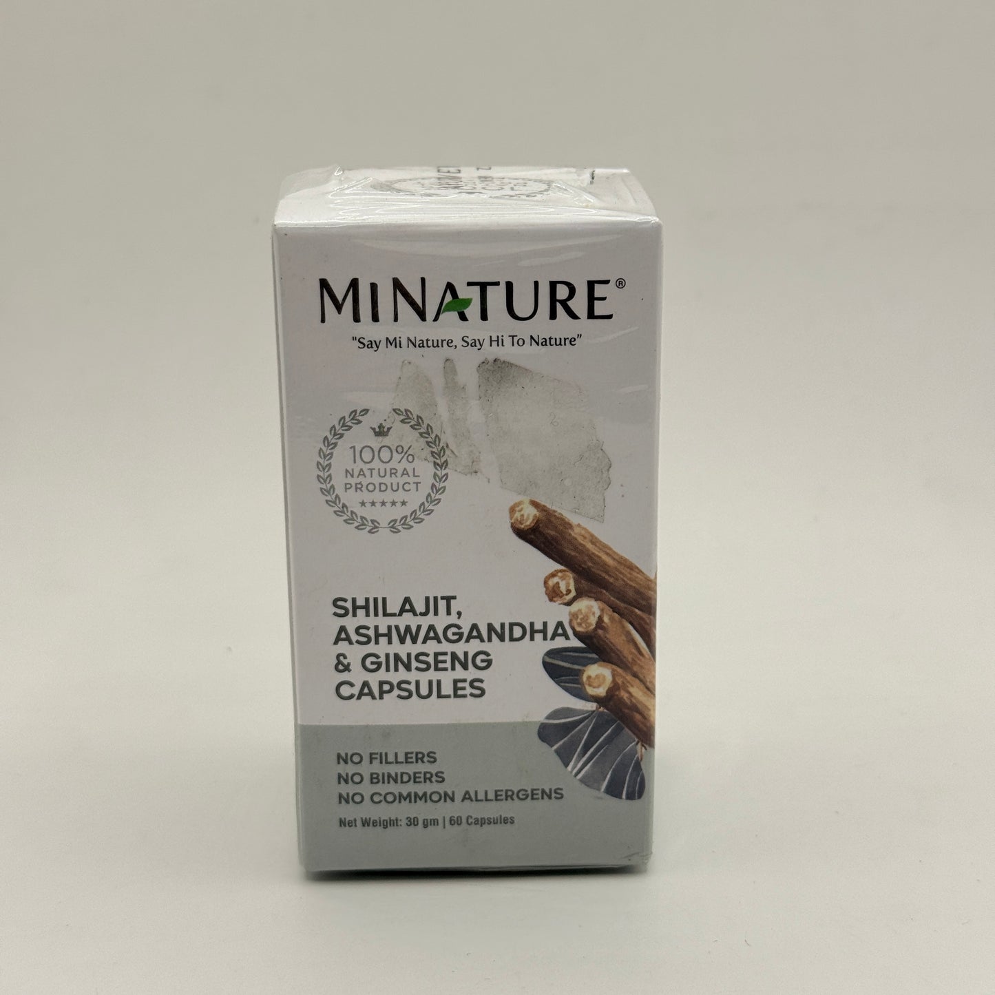 MiNature Shilajit, Ashwagandha & Ginseng Capsules – 60 Capsules