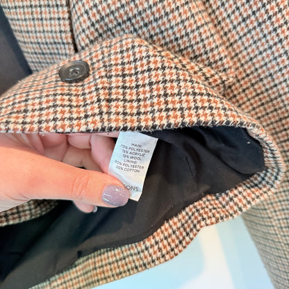 Glassons Size 8 Cropped Double-Breasted Plaid Blazer