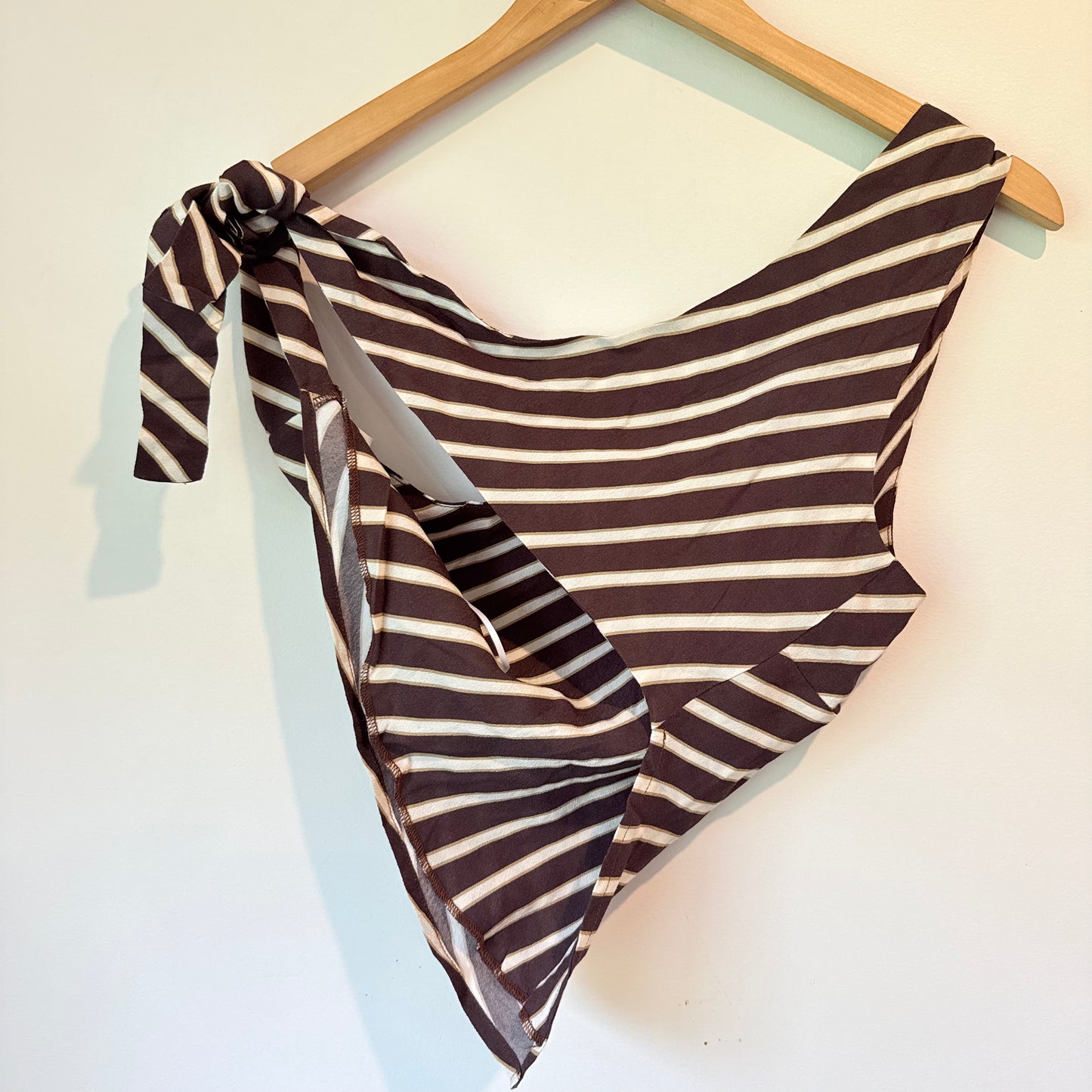 Glassons Striped Handkerchief Top Brown Size 10