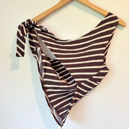 Glassons Striped Handkerchief Top Brown Size 10