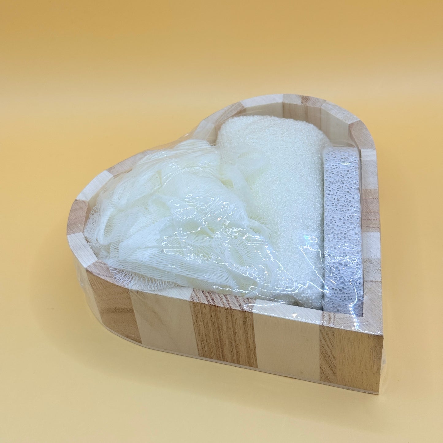 Heart-Shaped Wooden Bath Gift Set