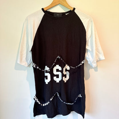 BLACK (The Label) Money Print Raglan T-Shirt (52cm U/arm)