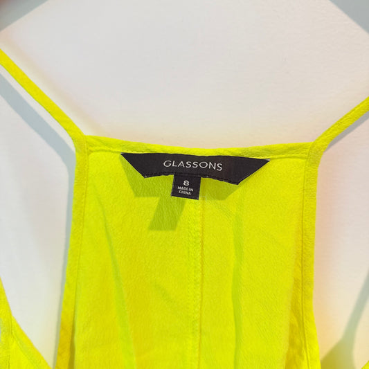 Glassons Neon Yellow Cami Top Racerback Size 8