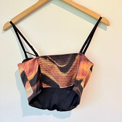 Glassons Bustier Crop Top Abstract Print Size 10