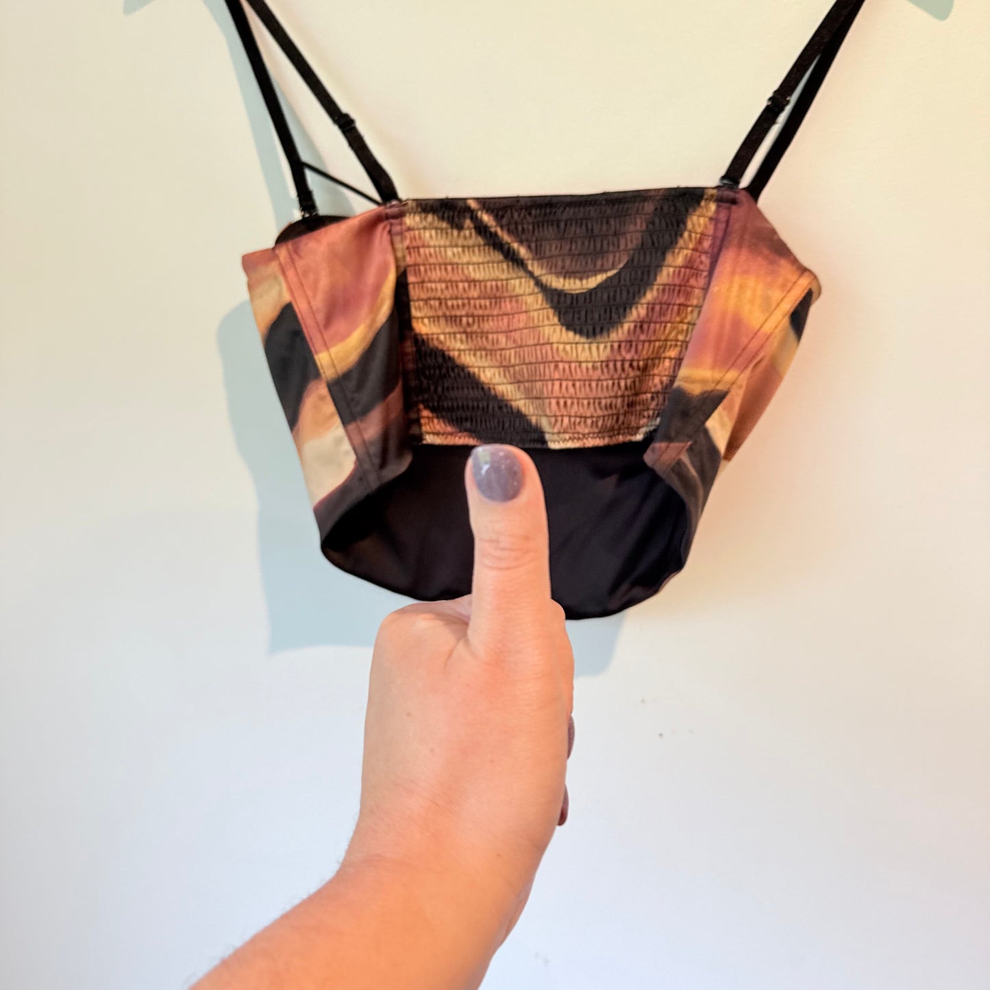 Glassons Bustier Crop Top Abstract Print Size 10