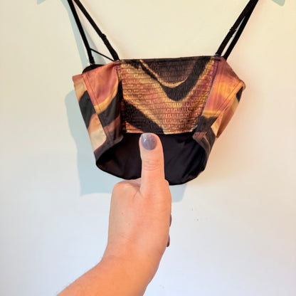 Glassons Bustier Crop Top Abstract Print Size 10