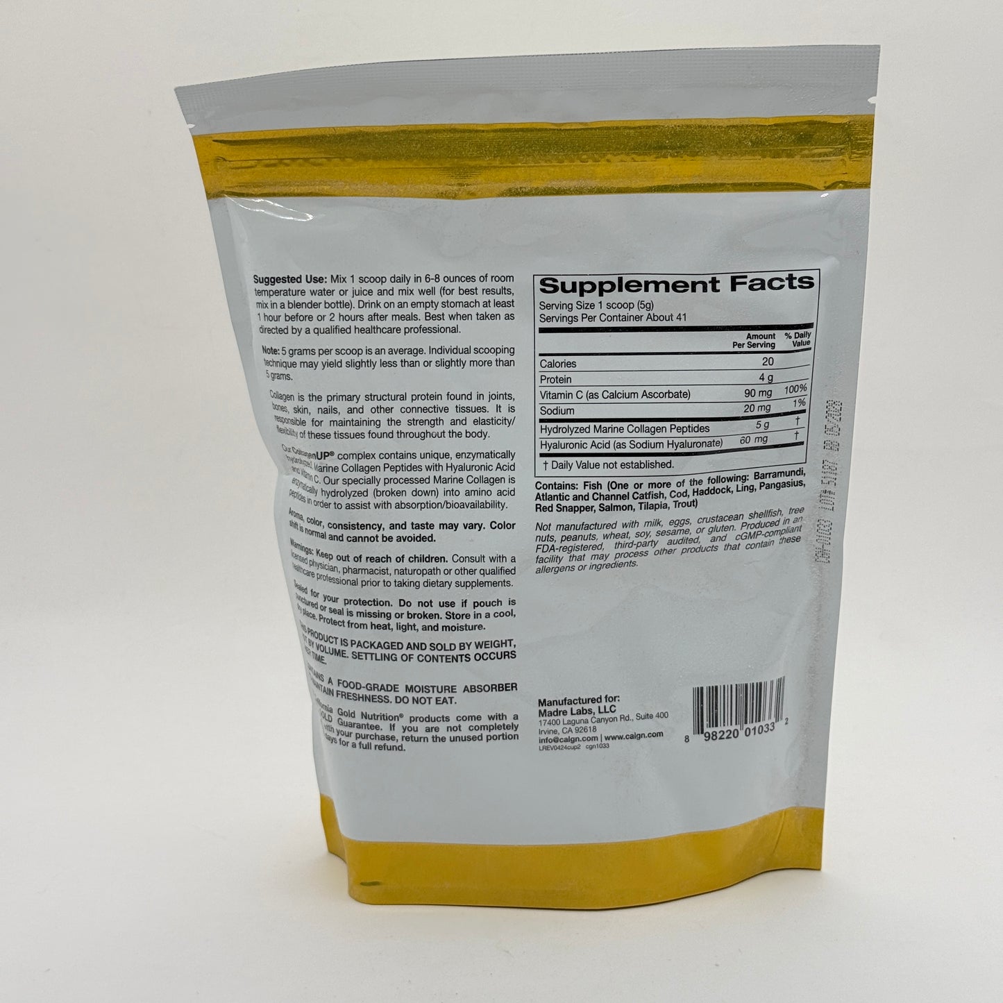 California Gold Nutrition CollagenUP – 206g