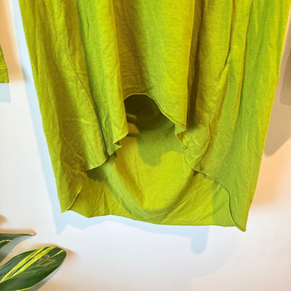 S S Collection Chartreuse Mini Dress Ruched Back Size S