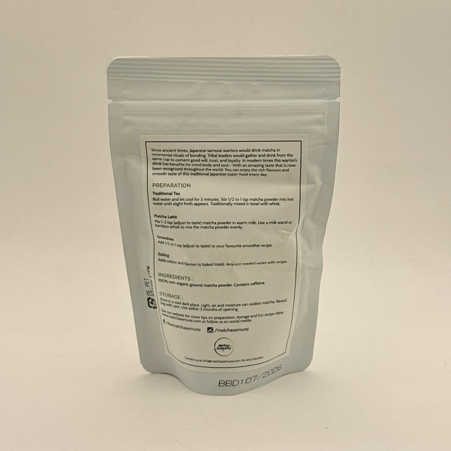 Matcha Samurai 100% Pure Matcha – 60g