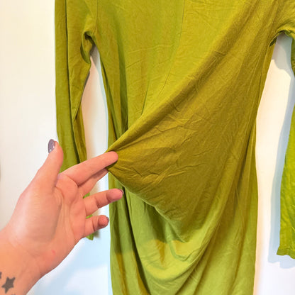 S S Collection Chartreuse Mini Dress Ruched Back Size S