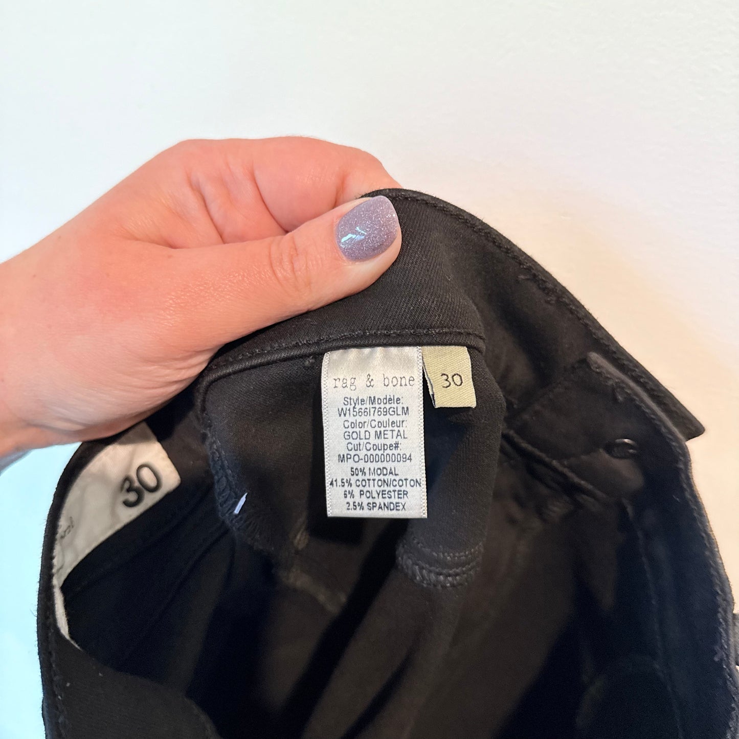 Rag & Bone High-Rise Ankle Skinny Jeans Gold Metal Metallic Denim Size 30