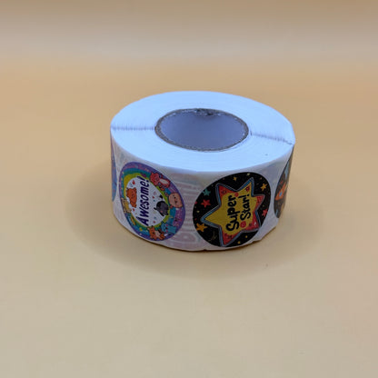 500pc Motivational Reward Sticker Roll for Kids Teachers and Classroom Use