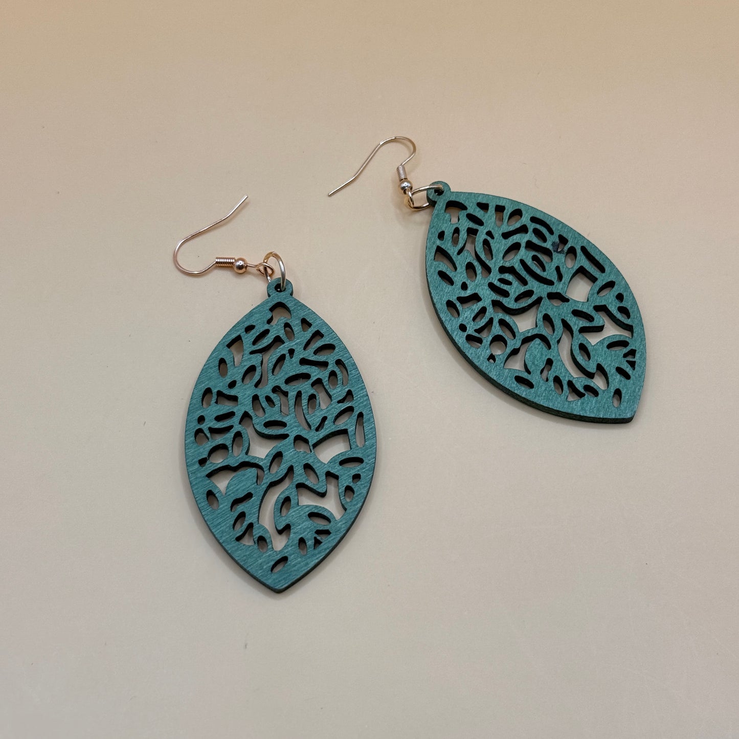 Wooden Drop Earrings Lightweight Boho Statement Earrings