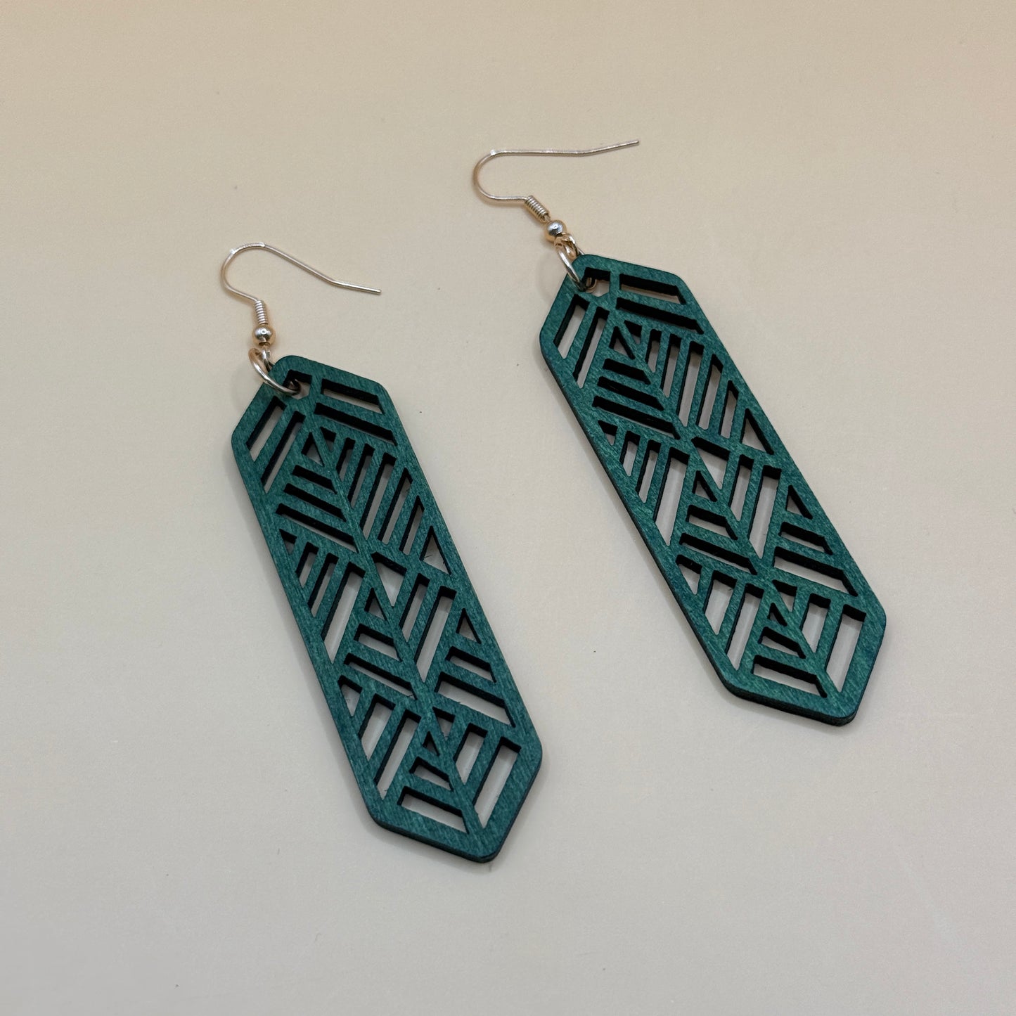 Wooden Drop Earrings Lightweight Boho Statement Earrings