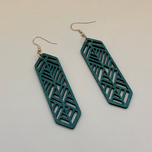 Wooden Drop Earrings Lightweight Boho Statement Earrings