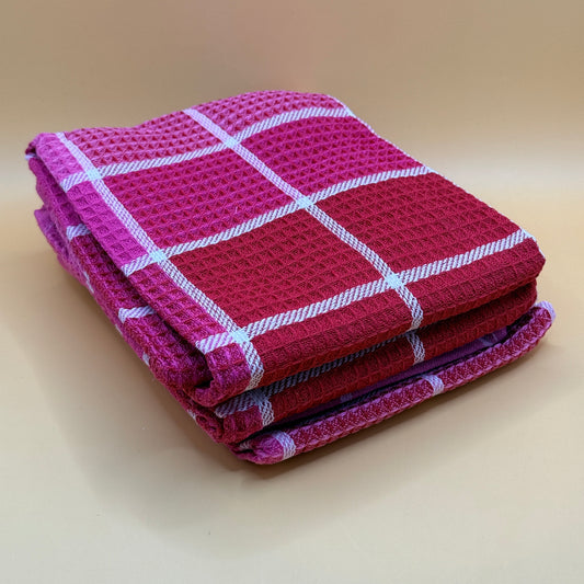 3x Cotton Blend Waffle Kitchen Tea Towels