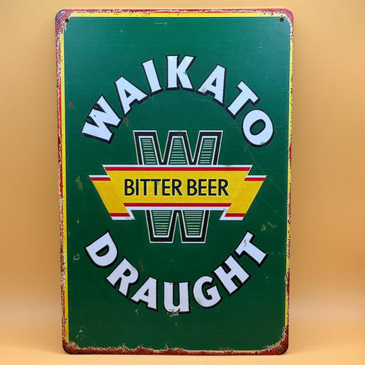 Waikato Draught Bitter Beer Metal Sign