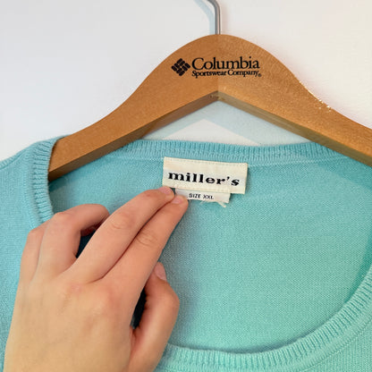 Miller's Size XXL Mint Crewneck Long-Sleeve Sweater