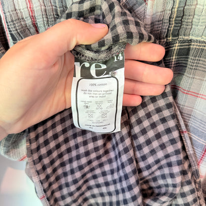 Re_ Size 14 Plaid Flannel Long-Sleeve Shirt