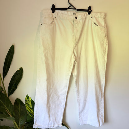 Cotton:On Size 20 Off-White High-Rise Wide-Leg Denim Jeans