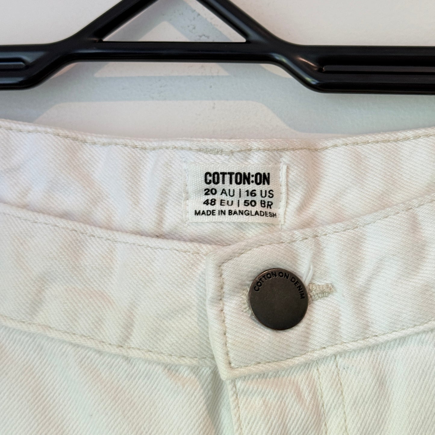 Cotton:On Size 20 Off-White High-Rise Wide-Leg Denim Jeans