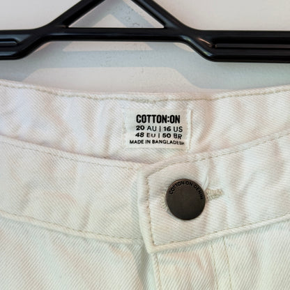 Cotton:On Size 20 Off-White High-Rise Wide-Leg Denim Jeans